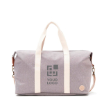 Recycled travel bag with synthetic leather details grey colour