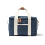 Recycled cooler bag basket with shoulder strap blue colour