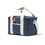 Recycled cooler bag basket with shoulder strap blue colour