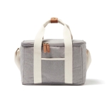 Recycled cooler bag basket with shoulder strap grey colour
