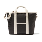 Recycled tote-style cooler bag with elegant details black colour