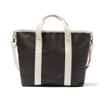 Recycled tote-style cooler bag with elegant details black colour