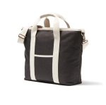 Recycled tote-style cooler bag with elegant details black colour