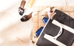 Recycled tote-style cooler bag with elegant details black colour