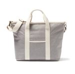 Recycled tote-style cooler bag with elegant details grey colour