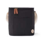 Small modern-style cooler bag with shoulder strap black colour