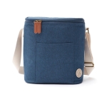 Small modern-style cooler bag with shoulder strap blue colour