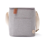 Small modern-style cooler bag with shoulder strap grey colour