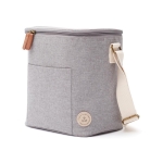 Small modern-style cooler bag with shoulder strap grey colour