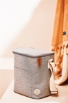 Small modern-style cooler bag with shoulder strap grey colour