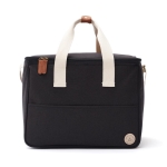 Spacious recycled cooler basket with shoulder strap black colour
