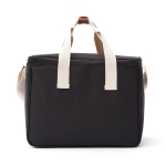 Spacious recycled cooler basket with shoulder strap black colour