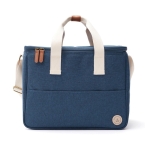 Spacious recycled cooler basket with shoulder strap blue colour