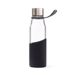 Borosilicate glass bottle with sleeve, 550 ml black colour