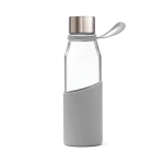 Borosilicate glass bottle with sleeve, 550 ml grey colour