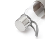 Borosilicate glass bottle with sleeve, 550 ml grey colour