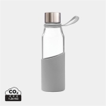 Borosilicate glass bottle with sleeve, 550 ml grey colour