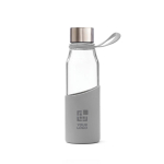 Borosilicate glass bottle with sleeve, 550 ml grey colour