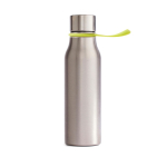 Stainless steel bottle with coloured strap, 550 ml lime colour