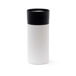 Steel thermal mug with one-hand opening, 300 ml white colour