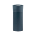 Steel thermal mug with one-hand opening, 300 ml navy-blue colour