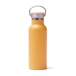 Durable, branded stainless steel bottle, 500 ml yellow colour