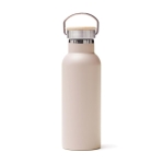 Durable, branded stainless steel bottle, 500 ml beige colour