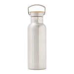 Durable, branded stainless steel bottle, 500 ml silver colour
