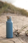 Durable, branded stainless steel bottle, 500 ml light blue colour