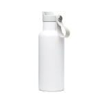 Promotional thermal bottle with handle and push-button lid, 500 ml white colour