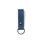 Elegant flexible vegan leather keyring with metal rivet blue colour