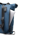 Bike backpack or handbag in vegan leather blue colour