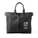 Quality tote bag with handles and laptop strap black colour