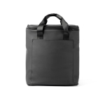 Water-repellent cooler backpack in synthetic leather black colour