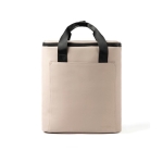Water-repellent cooler backpack in synthetic leather beige colour
