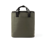 Water-repellent cooler backpack in synthetic leather dark green colour