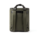 Water-repellent cooler backpack in synthetic leather dark green colour