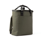 Water-repellent cooler backpack in synthetic leather dark green colour