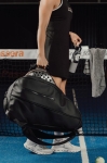 Padel bag with hidden pockets and shoe compartment black colour