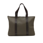 Lightweight synthetic leather handbag with zip closure dark green colour
