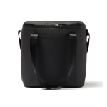 Water-resistant synthetic leather cooler bag black colour