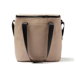 Water-resistant synthetic leather cooler bag beige colour