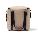 Water-resistant synthetic leather cooler bag beige colour