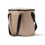 Water-resistant synthetic leather cooler bag beige colour