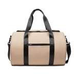 Synthetic leather sports or travel bag with shoulder strap ivory colour