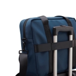 Laptop bags with logo, shoulder strap and trolley sleeve blue colour