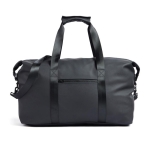 Branded water-repellent travel bag with shoulder strap black colour