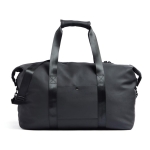 Branded water-repellent travel bag with shoulder strap black colour