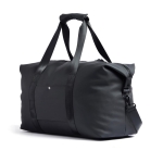 Branded water-repellent travel bag with shoulder strap black colour