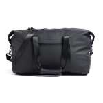 Branded water-repellent travel bag with shoulder strap black colour